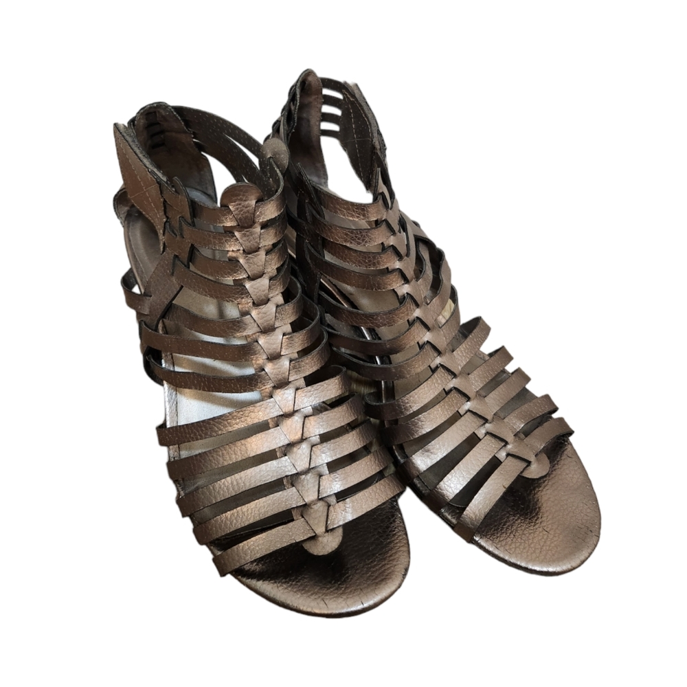 Dressbarn Gold/Brown Shoes with Wedge Size 8